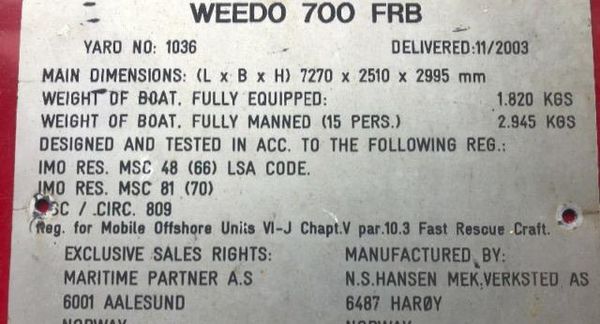 Custom WEEDO-RHIB-700-FRB image