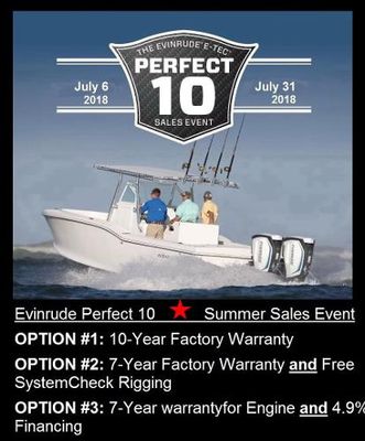 Evinrude E-tec G1 & G2 10Yr. Warranty or 7 Year Warranty and Free controls - main image