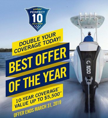 Evinrude E-TEC G1 & G2 10 Year Warranty .. or 7 Year and Free Rigging .. 25-300hp, Ends 4/06/2019 - main image