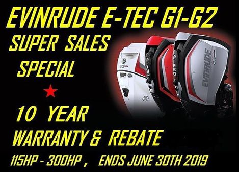 Evinrude  E-TEC G1 & G2 115HP-300HP .. 10 Year Warranty & Rebate image