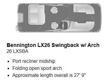 Bennington LX 26 Swingback 