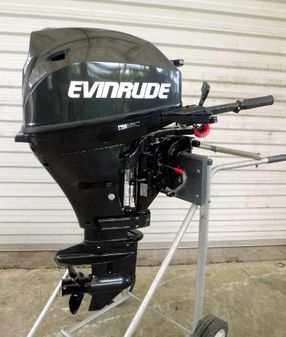 Evinrude 2017 Evinrude 15hp 15 inch Shaft 4-Stroke Rope Start with Tiller This Engine Has Low Hours and a Full 5 Year Factory Warranty  image