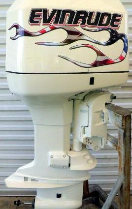 Johnson with Evinrude Hood 225hp 25 inch Shaft Carbureted Outboard Motor image