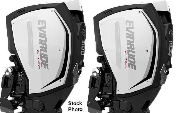 Evinrude E-TEC G2 300hp 25 inch Shaft  Direct Injected 2-Stroke Demo Outboard Motors Counter Rotating Pair w/ Factory Warranty Until 2/27/2028 - main image